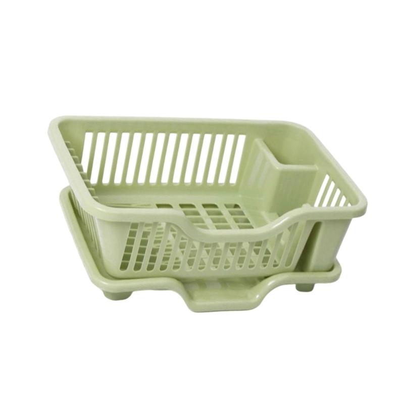 31BC Thick Car Bowls Rack Organiser with Drain Board Storage Compartments 43Cm