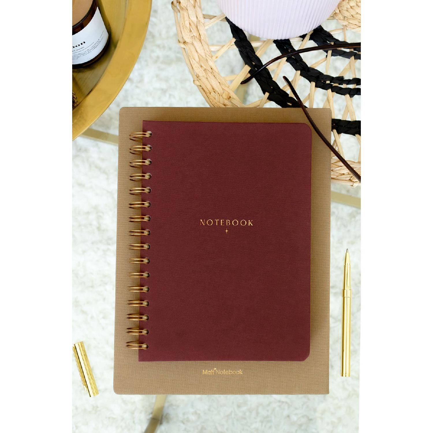 

A5 15x21 Cm Spiral Linen Notebook Claret Red бордовый