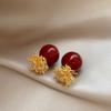 Silver Needle Diamond & Pearl Fireworks Earrings - Elegant High-End Retro Stud Jewelry for Women
