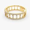 Elegant Women Wedding Band Jewelry Hollowed-out Rectangle Cubic Zirconia Quality Shiny Girl Fashion Versatile Rings