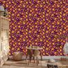Intricate floral pattern wallpaper in burgundy, red and plum 50x1000
