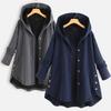 Damen Herbst- und Winter-Mittelmantel mit Kapuze, Lässige Warme Damen Baumwollwattierte Jacke Oberteile