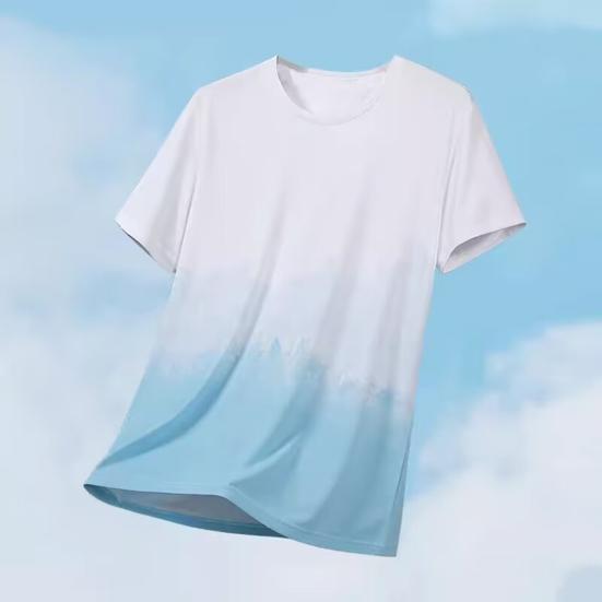 Men Tops Printing O-Neck Short Sleeve Tee Shirt Loose Fit Thin Breathable Pullover Tops Summer Outdoor Sport T-shirt Daily