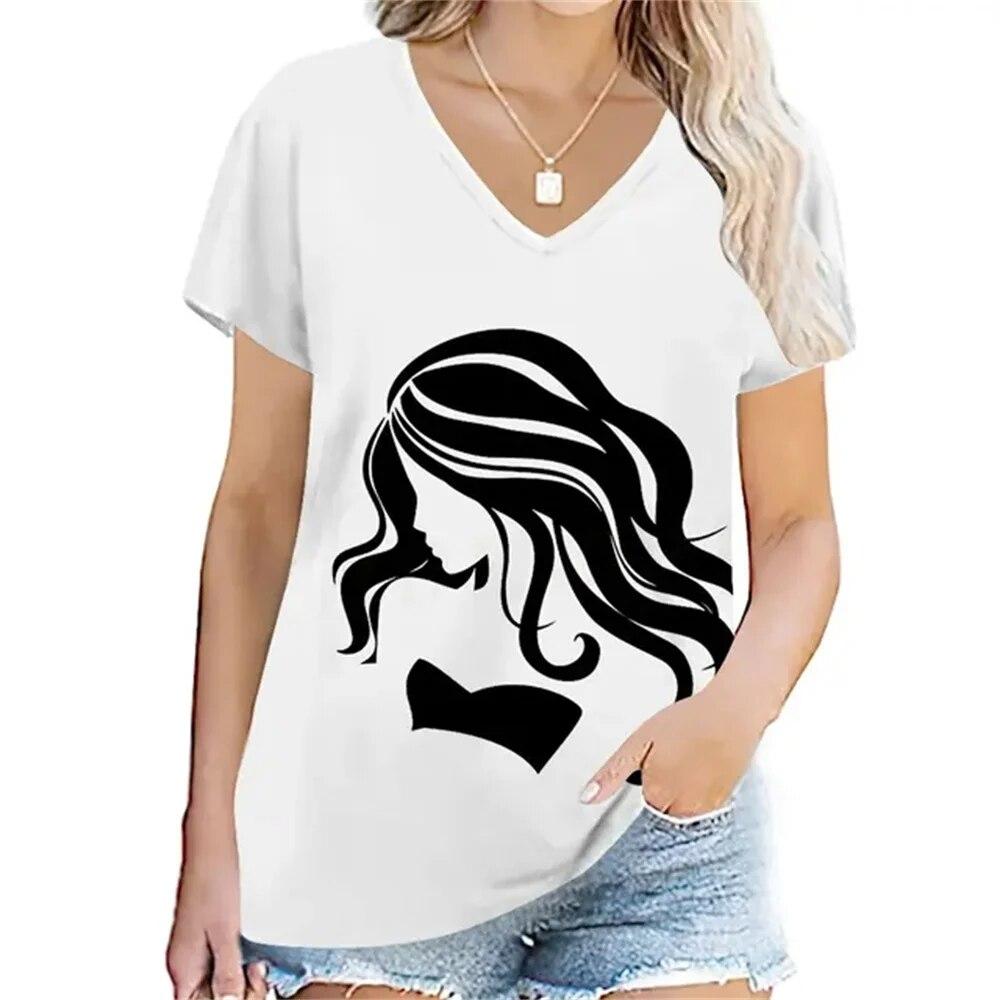 Забавная универсальная повседневная винтажная сексуальная модная женская футболка — фото 16