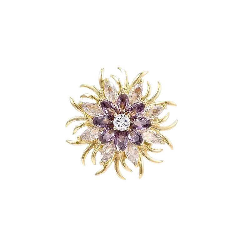 Flower Brooch, High-end Women's Brooch, Exquisite and Elegant, Luxurious Brooch, Summer Anti-glare Clasp