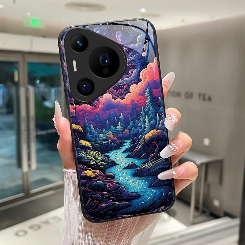 For Huawei Pura 70 Pro Plus P60 P40 Lite Pro Nova 7i 6 SE Tempered Glass Phone Case Protection Cool Dragon Tiger Hard Back Cover