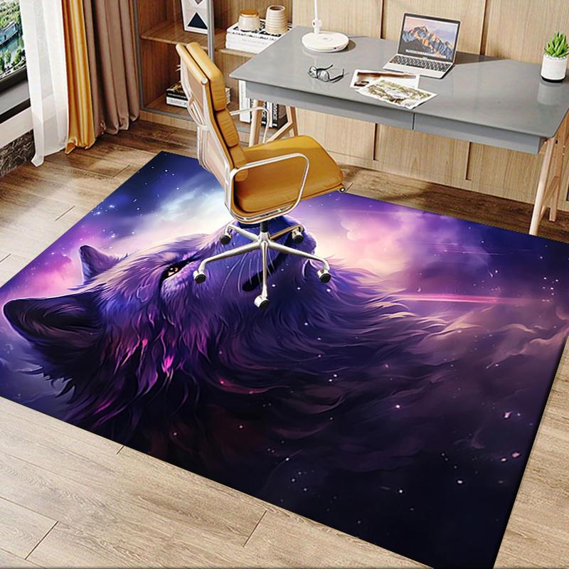 Wolf Chair Mat: Office Carpet, Oversized Rug for Home Decor, Sofa Mat, Desk Protector, Gift for Office and Living Room