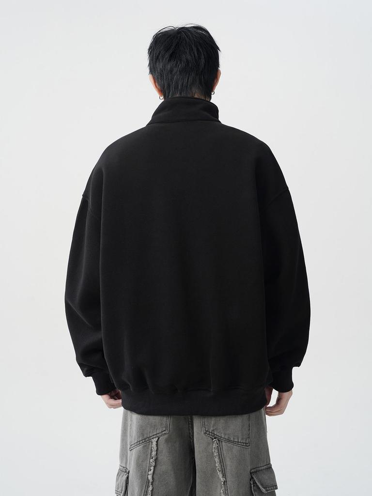 Men's Half-Zip Stand Collar Hoodie - 2025 Autumn Korean Trend, Loose Fit Casual Jacket for Couples