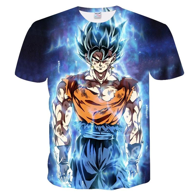 Vibrant Summer Tee Dragon Ball Z Goku Super Saiyan 3d Print Casual T-shirt Men Women Top