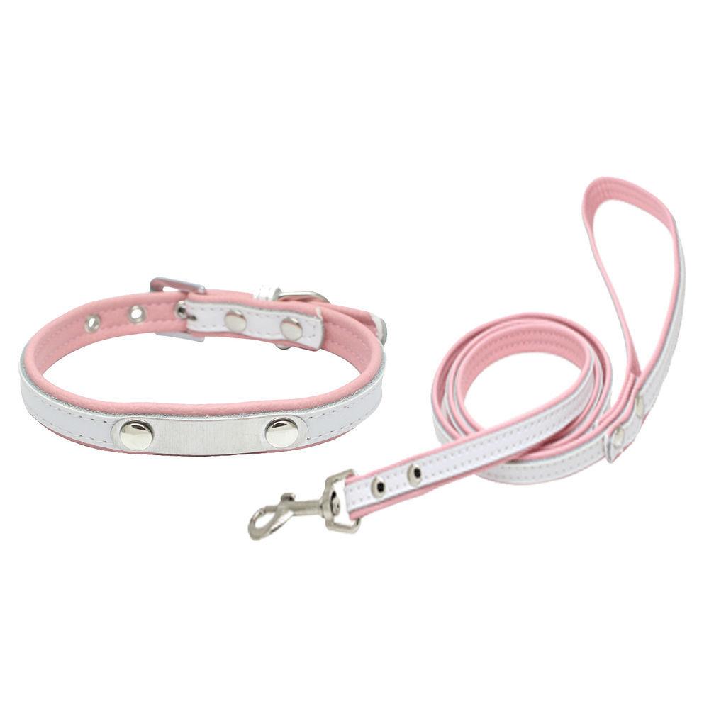 Stainless Steel Iron Lettering Pet Collar Leather Dog Chain Cat with Large  Medium and Small Dog Pet Supplies