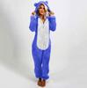 Women's Fashion Fleece-Lined Thickened Fleece Hooded Pyjamas With Zip-Up Onesie