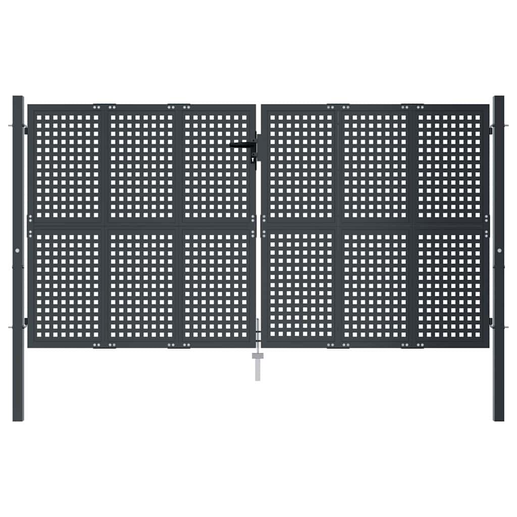 Vidaxl Brama Ogrodowa, Antracytowa, 300X150 Cm, Stal