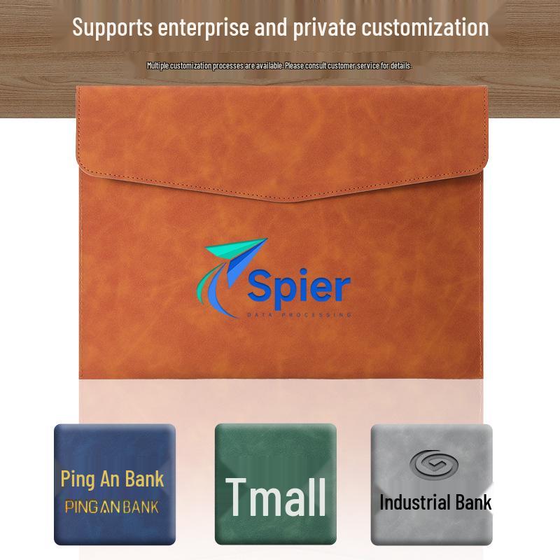 A4 Leather Waterproof Briefcase for Office & Business Use