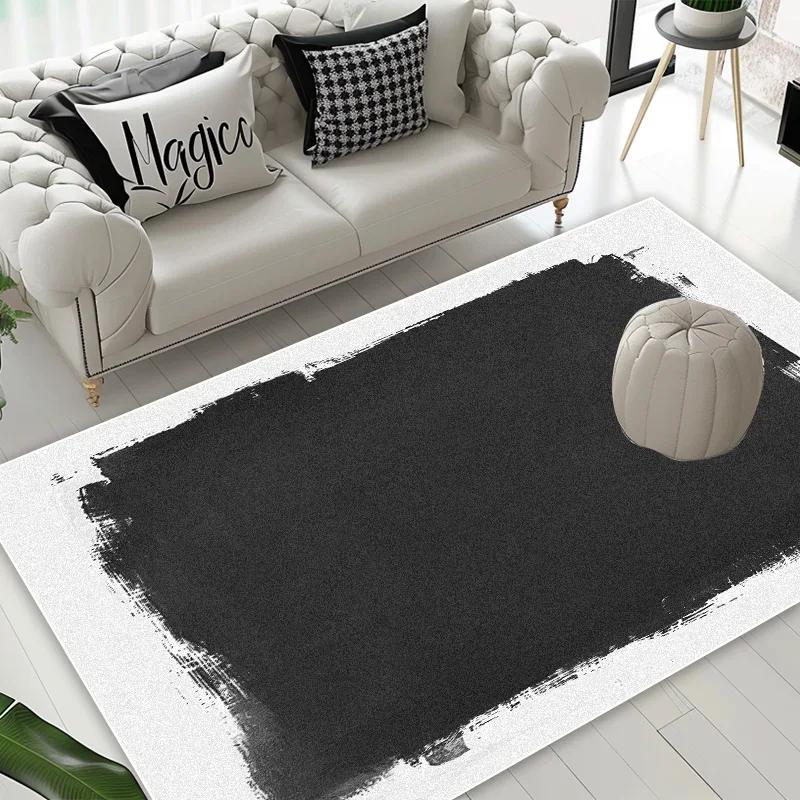 Nordic Abstract Light Luxury Living Room Carpet Solid Color Simple Non-slip Bedroom Rug Big Size Fluffy Decoration Home Foot Mat