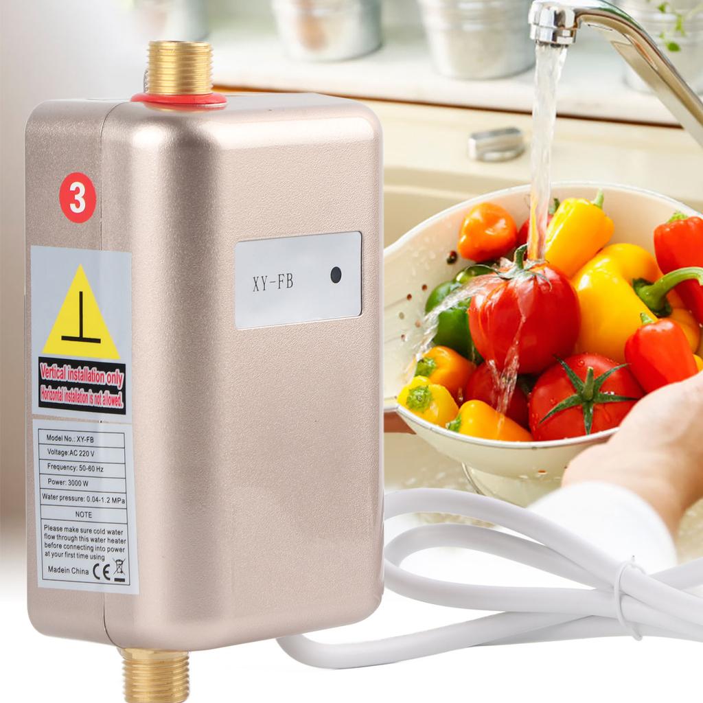 Gold Home Kitchen Hot Cold Mini Instant Water Heater with Indicator Light