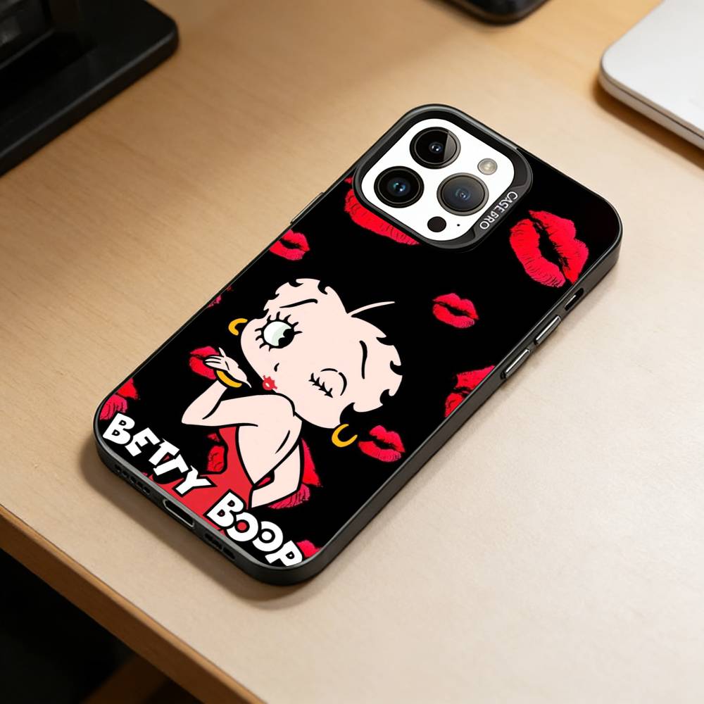 C-Cute-Betty Boop-P Phone Case For iPhone 17,16,15,14,13,12,11 Plus,Pro Max,XS,Colored Silver Plated Inside Cover
