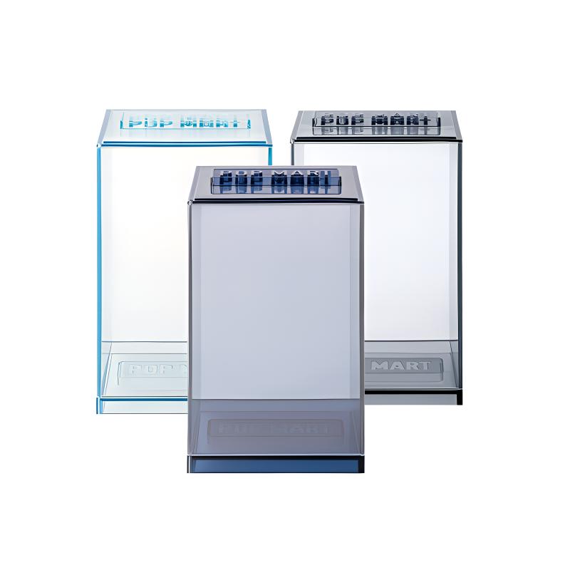New POP MART Single Display Case Set Mystery Box Figure Multicolor Storage Dust Resistant Display Case Model Accessories PPMT-2401-0073