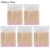 100/200/500Pcs Disposable Wooden Cotton Swabs Double Sided Tip Wood Sticks Glue Removing Makeup Tool Clean Stick Lash Accessorie