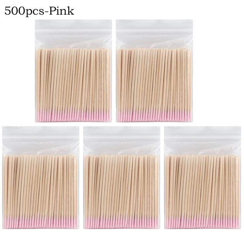 100/200/500Pcs Disposable Wooden Cotton Swabs Double Sided Tip Wood Sticks Glue Removing Makeup Tool Clean Stick Lash Accessorie