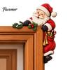 Holiday Door Decor Christmas Wooden Topper, Funny Snowman Nutcracker Penguin Angel Santa Claus Indoor Decoration Frame Corner Sign for Window