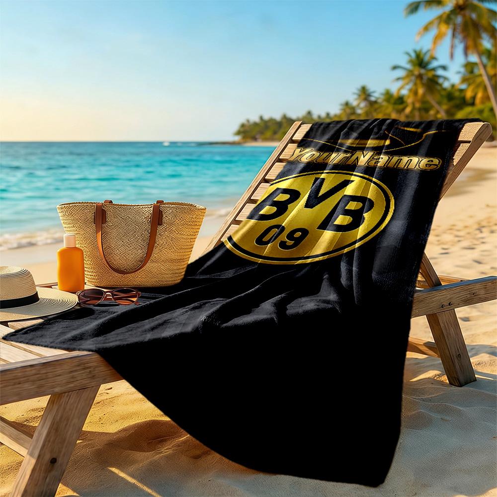 Borussia Dortmund Customizable Name Beach Towel Super Soft & Absorbent