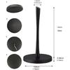 Paper Towel Holder countertop, Free-Standing Kitchen roll Holder for Kitchen Bathroom, Black Paper Towel Holder Stand Dispenser with Stainless Base