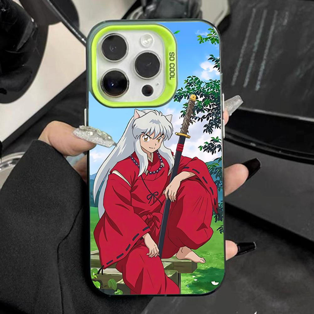 Anime I-Inuyasha Phone Case For iPhone 16,15,14,13,12,11,Pro,Max,Plus,Mini,XS,SE Anti Fall Green Matte Hard Bumper