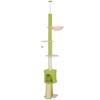 Floor-to-Ceiling Cat Tree, 5 Levels 220-240 Cm, Flower Platforms, Den, Hammock, Green