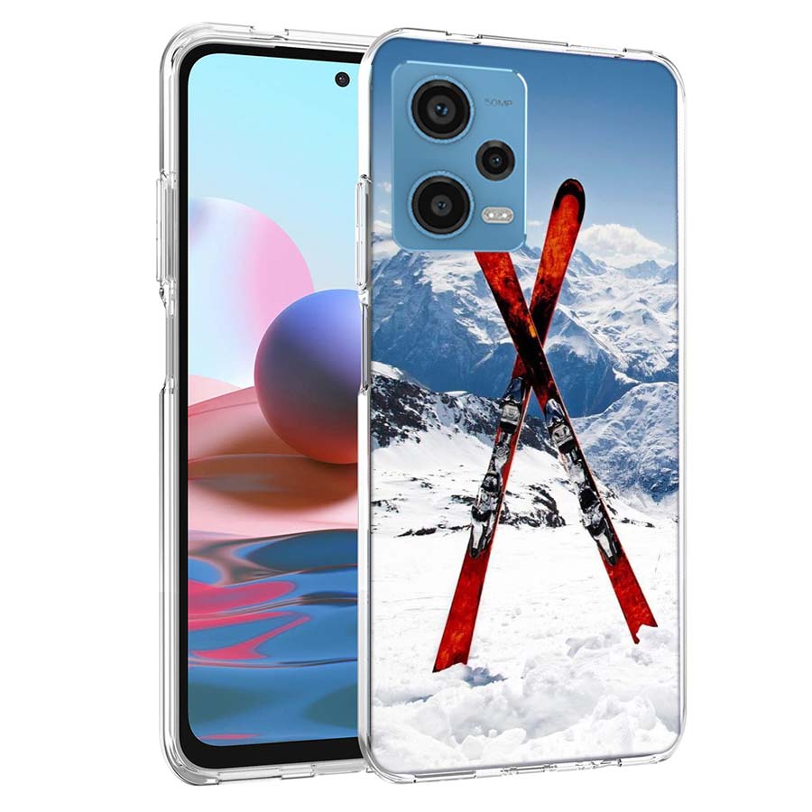 Skiing Snow Snowboard Ski Phone Case For Redmi Note 13 12 14 15 Pro Plus 13R 11 11T 11E 11S 10 Pro 10S 9 9S Cover Cell Clear TPU