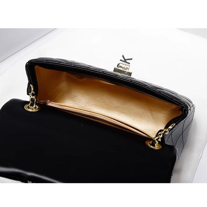 Borsa da donna Nuovo stile Borsa a catena piccola a rombi Borsa a spalla a tracolla Borsa a sfera dorata
