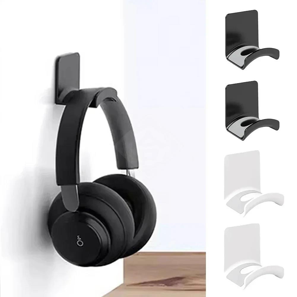 Universal Headphone Stand Adhensive Plastic Wall Mount Hanger Under Desk Headset Rack Holder Support for Gaming Earphone Bracket Cup Holders 5