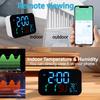 WiFi Smart Clock Thermometer Humidity Digital Clock   Alarm Date Day Compatible with   Smart App Remote Control Large Display Brightn