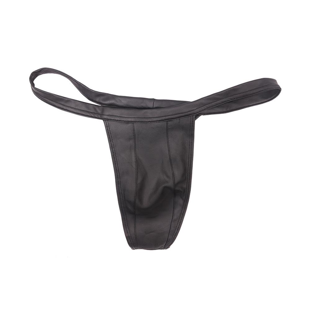 Sexy Herren Latex Glänzend U-förmige Beutel Slip Niedrige Taille G-String Glatte Tanga Faux Leder Micro T-Rücken Gay Wear Große Größen F23