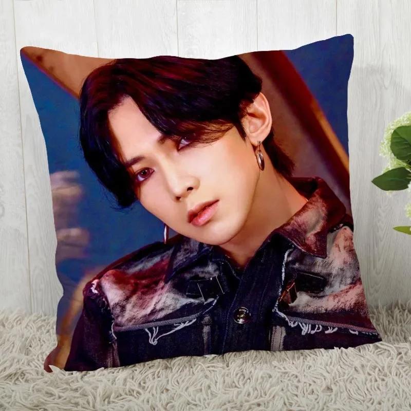 Custom Ateez KPOP Square Pillowcase Custom Zippered Pillow Cover Case 45x45cm(One Side) 04.1