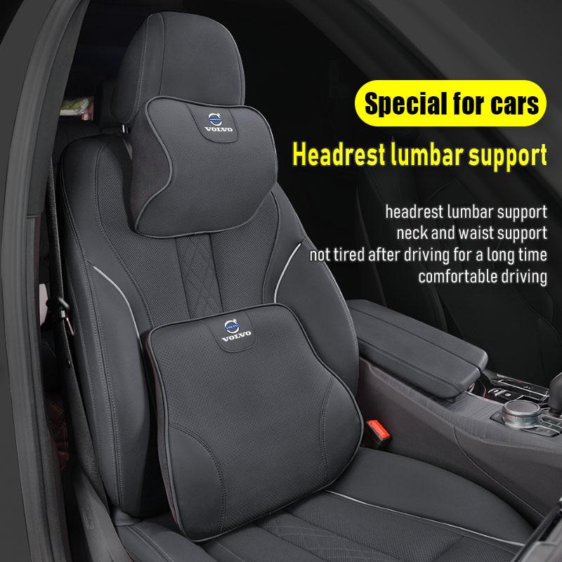 Kožený autopolštářek pod hlavu a bedra z paměťové pěny, doplňky pro Volvo XC90 V90 V60 XC60 V40 EC40 EX40 S80 S60 S90 C40 XC40
