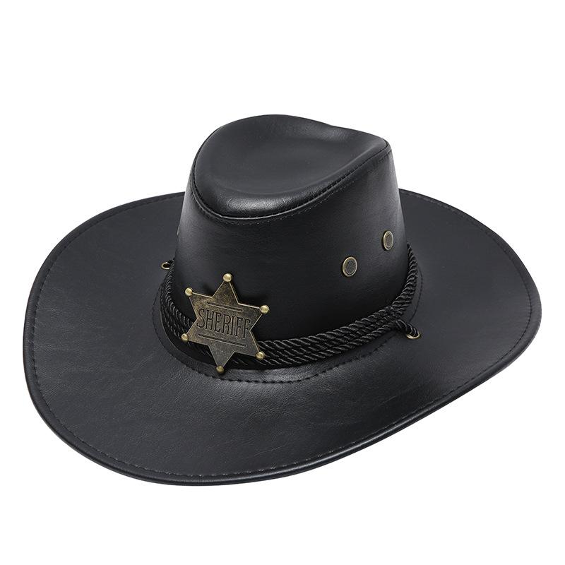 European, American and Western Cowboy Jazz Hat Big Eaves Cowboy Hat Outdoor Sun Hat Men's Riding Hat