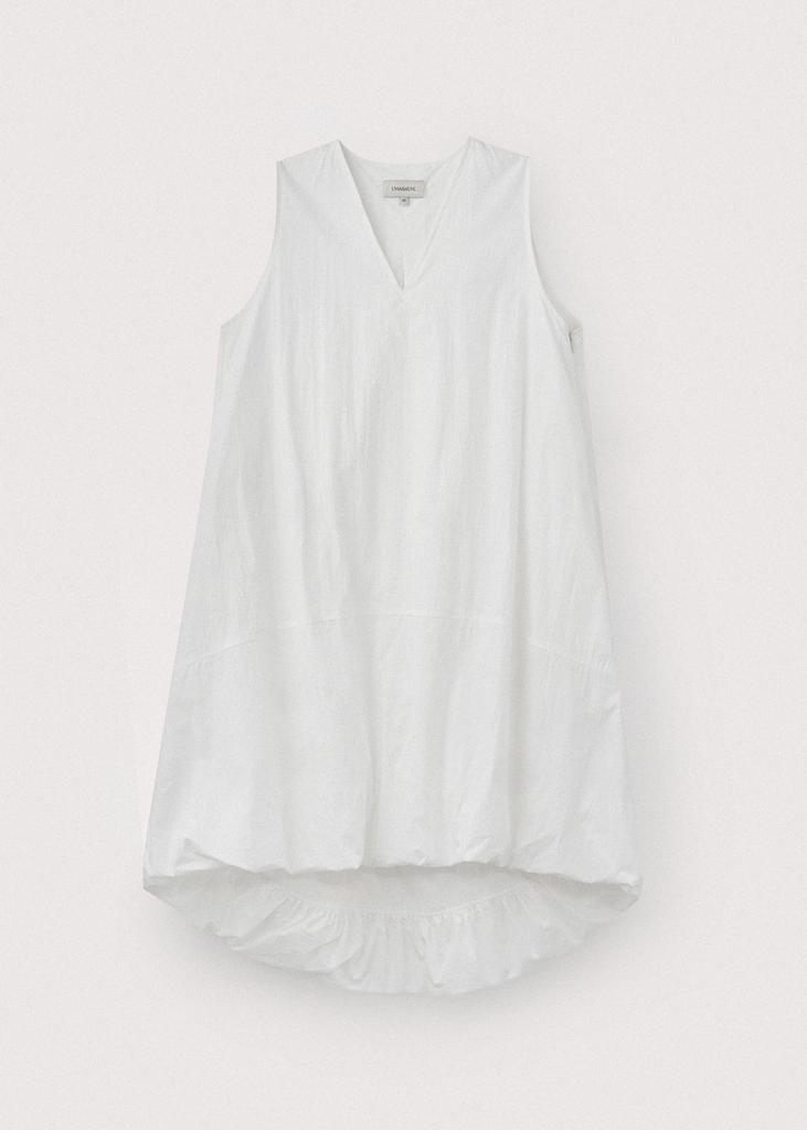 UMARMUNG Crispy Cotton Balloon Hem Dress_White