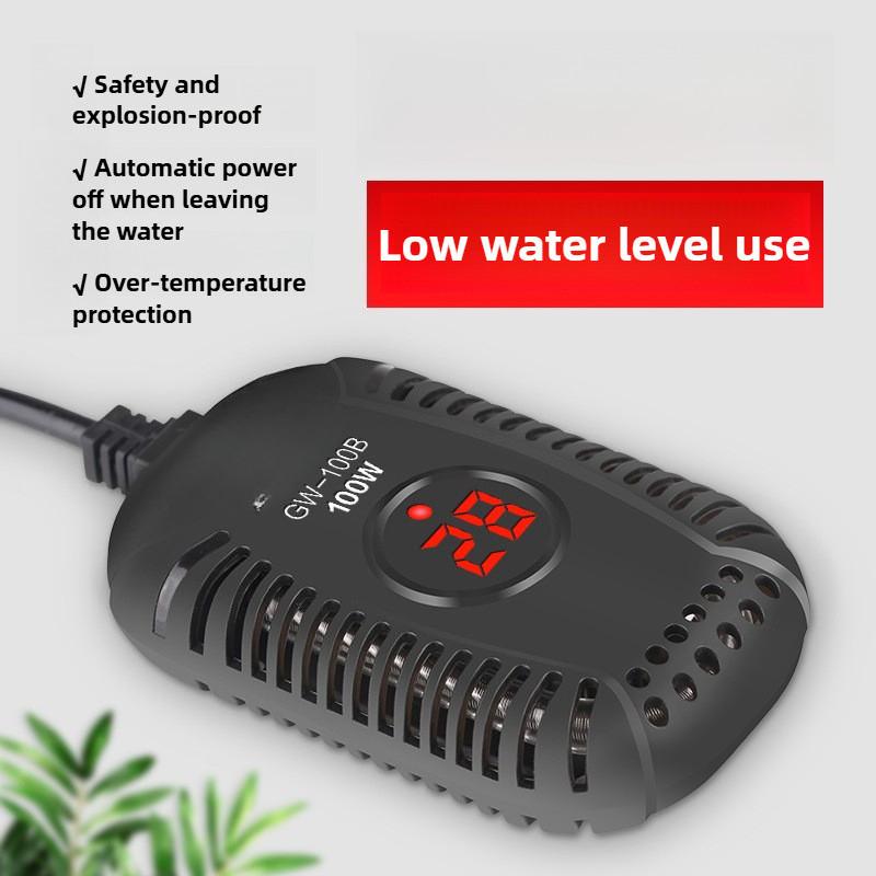 Low Water Level Mini Electric Heater Automatic Constant Temperature Fish Tank Heating Device Turtle Tank Heating Rod