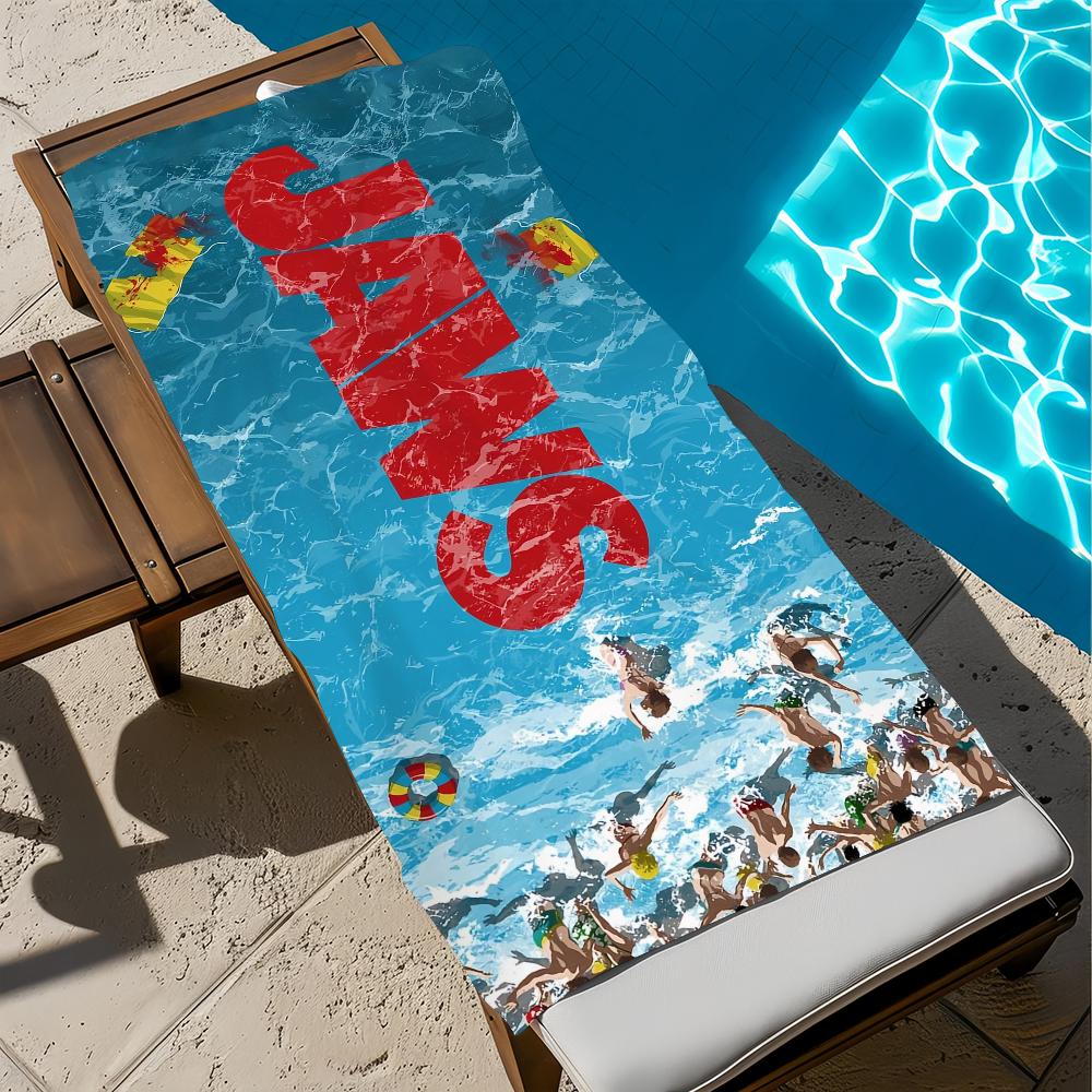 J-jaws-s Show Towel Large Quick-Drying Microfiber Soft Beach Towel for Travel Fitness Sauna Bathing Camping