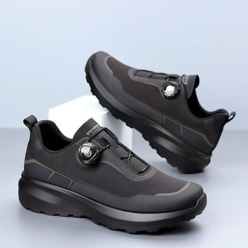 Men's Shoes New Rotating Button Men's Casual Shoes Black Commuter Shoes Platform Outdoor Sports Shoes Men