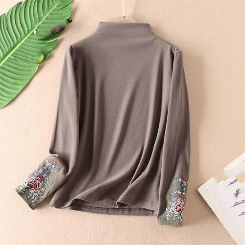 Dámský podzimní a zimní teplý pulovr s dlouhým rukávem ve velké velikosti, pohodlný vintage pulovr, ležérní vnitřní dlouhý rukáv