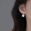 Luxury Versatile Frosted Flower Stud Earrings for Women - Niche Design, High-End Ear Hook Style