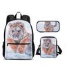 Nuovo Set da 3 Pezzi Zaino Tigre Astuccio Borsa a Spalla Stampa Animale Grande Capacità per Viaggi all'Aperto Ragazzi e Ragazze Regali di Compleanno Scolastici