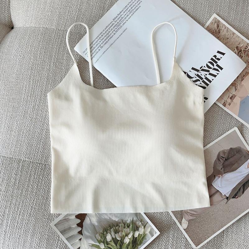 Simple and Seamless Design Feeling Beautiful Back Bra One Pure Want To Take Breast Pad Backless Small Halter Vest Women Inside The Top