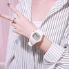 Casio YOUTH Series-Silicone Small Square Summer Macaron Pure White Volkswagen Ice Cream Octagon Electronic Movement Resin Strap Japanese F108WHC-7B