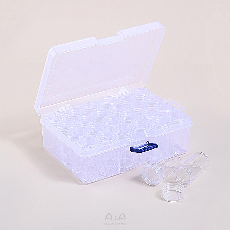 Прозрачный круглый органайзер для бисера - 60 флаконов для хранения алмазной вышивки и ювелирных изделий бисера 1215₽