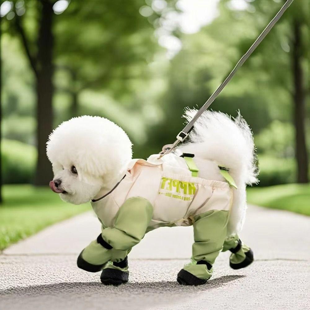 Waterproof Dog Four-Legged Pants Adjustable Full Coverage Dog Boots  Outdoor
