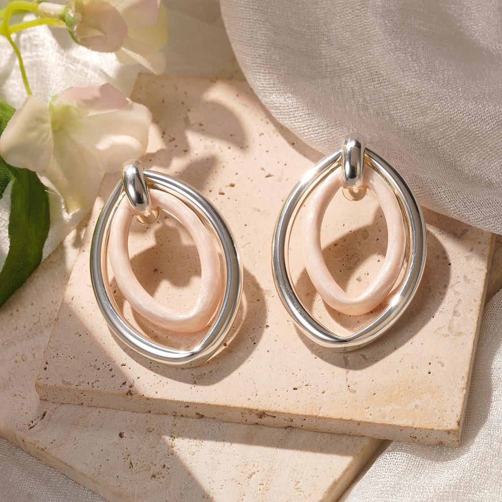 Small fresh and fashionable Ou Ruofeng cure retro love geometric earrings niche temperament ins simple earrings earrings