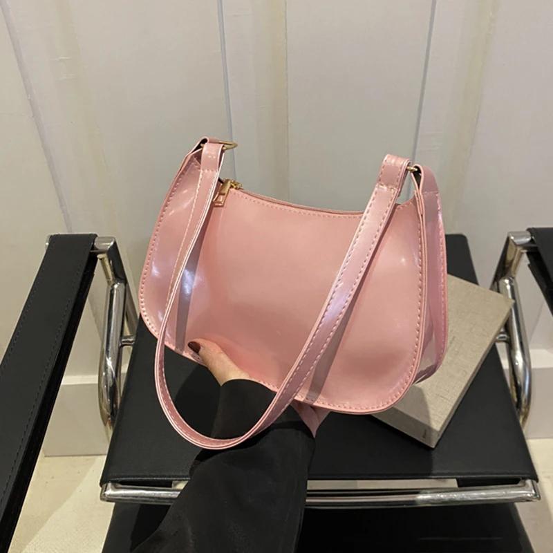 Retro Solid Color PU Leather Shoulder Bag Fashi Women's Handbags Casual Designer Hobos Underarm Bag, Suitable for Daily Use