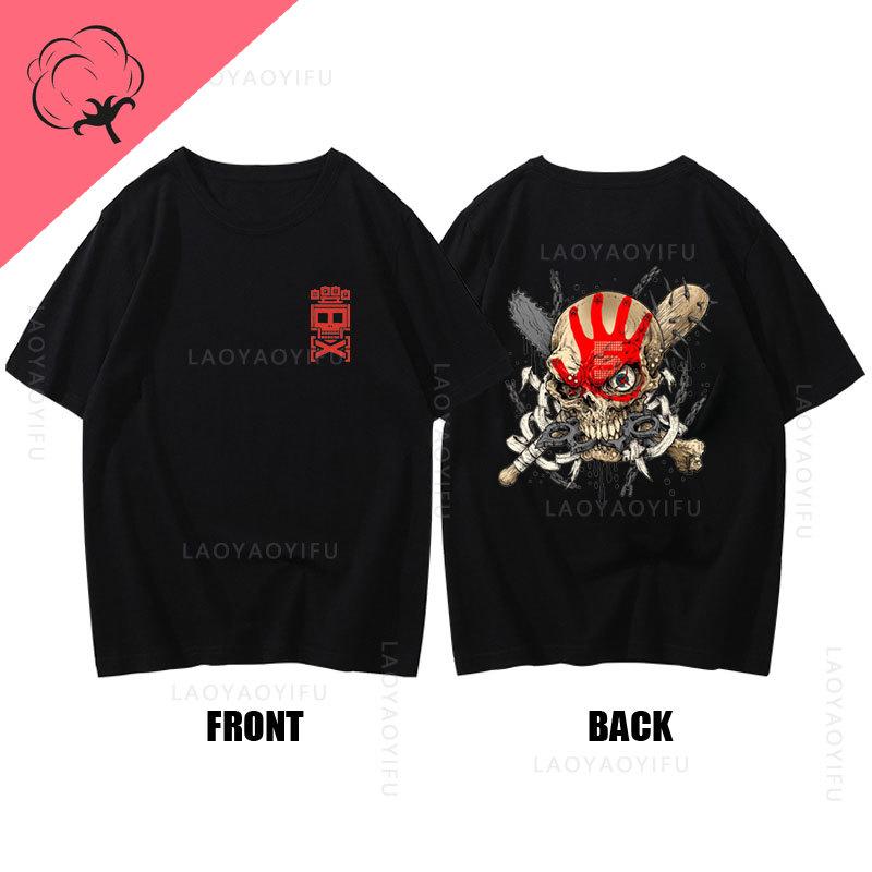 Hot Sale Five Finger Death Punch Theme 100%Cotton Double-sided T-shirt Graphic Youth Cloth Streetwear 2024 Fashion Men T Shirt